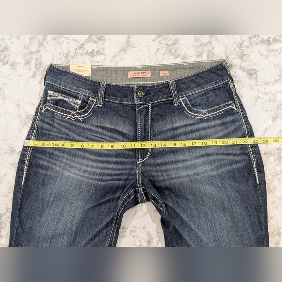 Ariat REAL Denim Jeans Womens (FITS 36 (TAG IS 29S) Blue Mid Rise Boot Cut - Picture 15 of 16